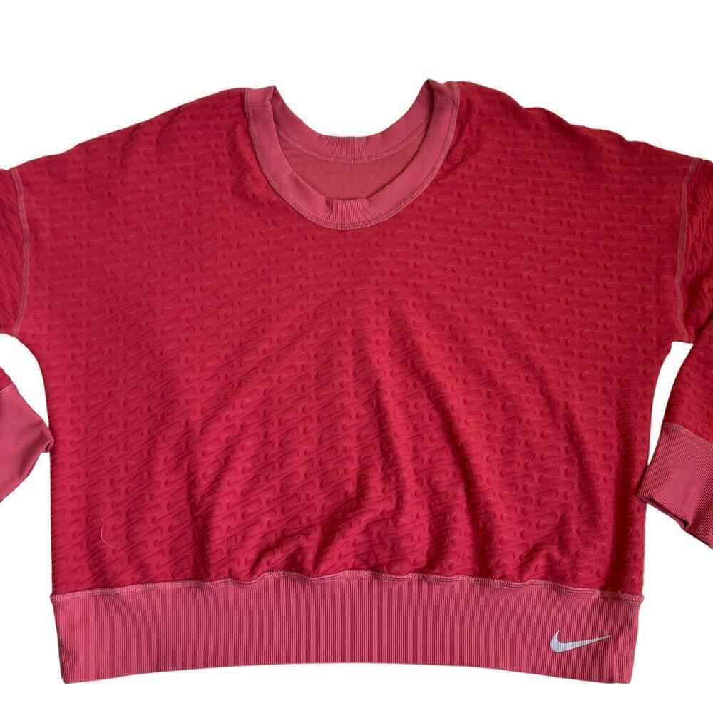 Nike Womens ThermaFIT Element Running Crewneck Top Reversible Pink Terrycloth XL - Picture 10 of 16